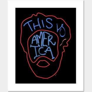 This is America - neon Posters and Art